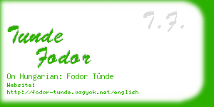 tunde fodor business card