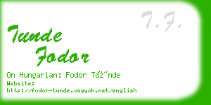 tunde fodor business card